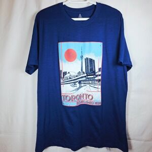 ACE USA Toronto Canada Graphic T-Shirt Men Large Blue Slub Knit RN 162259